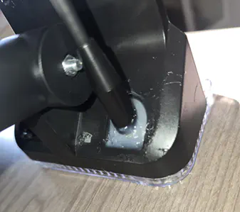External antenna with a lot of caulk around it