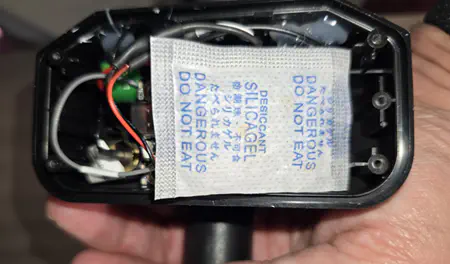 Dessicant packet on top of the RAK inside the case