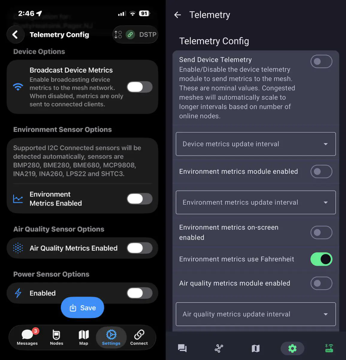 Telemetry Config